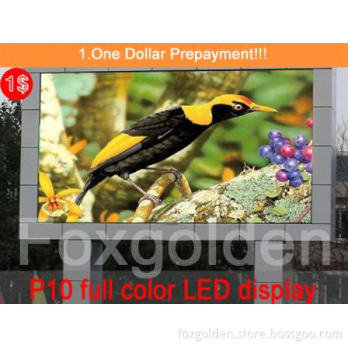 One Dollar Perpayment Waterproof P10 Outdoor Full Color LED Display Module for Advertising